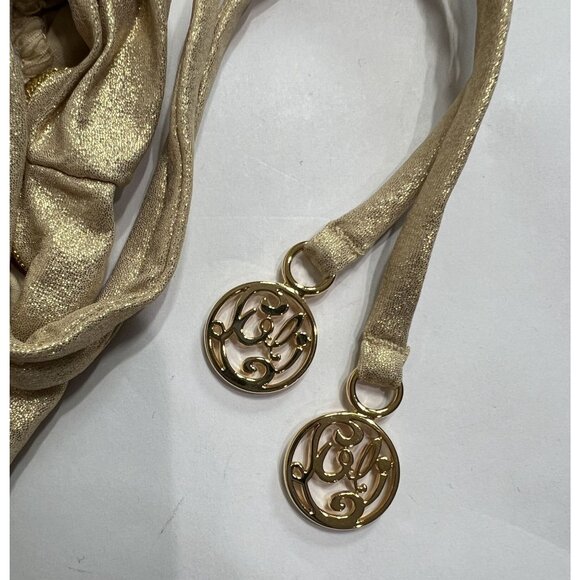 Luli Fama Wavy Luxe Stitch Scrunched Up Mini Skirt in Gold Rush - Picture 4 of 7